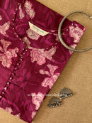 "Manikya" Wine Buttoned Cotton kurta - Big Size