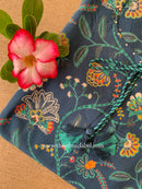 "Saba" Blue tassel Cotton kurta - Big Size - 3XL