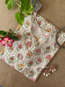 "Patala" Cream Cotton kurta - Big Size - 5XL