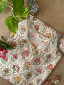 "Patala" Cream Cotton kurta - Big Size - 5XL