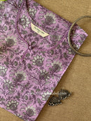 "Vibhu" Lavender Laced Cotton kurta - Big Size