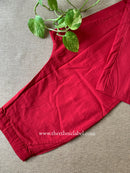 Maroon Slub Cotton Straight Pants