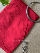 Maroon Slub Cotton Straight Pants