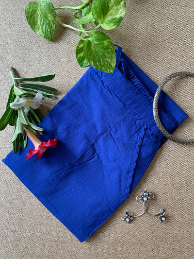 Blue Pure Cotton Straight Pants