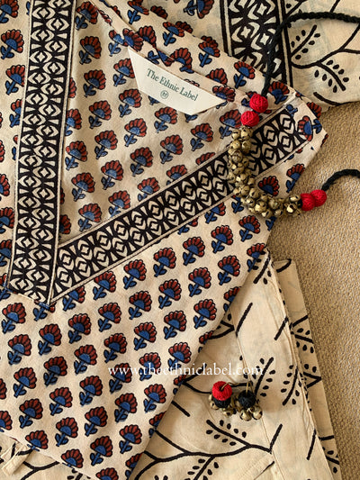 "Sukoon" Bagru Print Cotton Kurta Set with Cotton Dupatta(3pc)