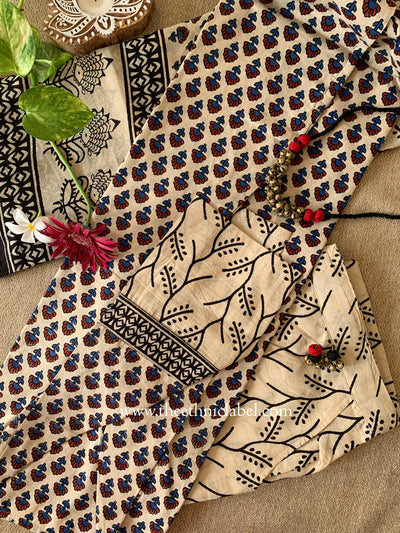 "Sukoon" Bagru Print Cotton Kurta Set with Cotton Dupatta(3pc)