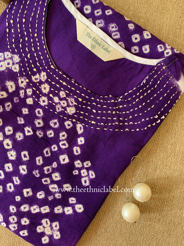 "Saaz" Pure Bandhani Cotton Kurta