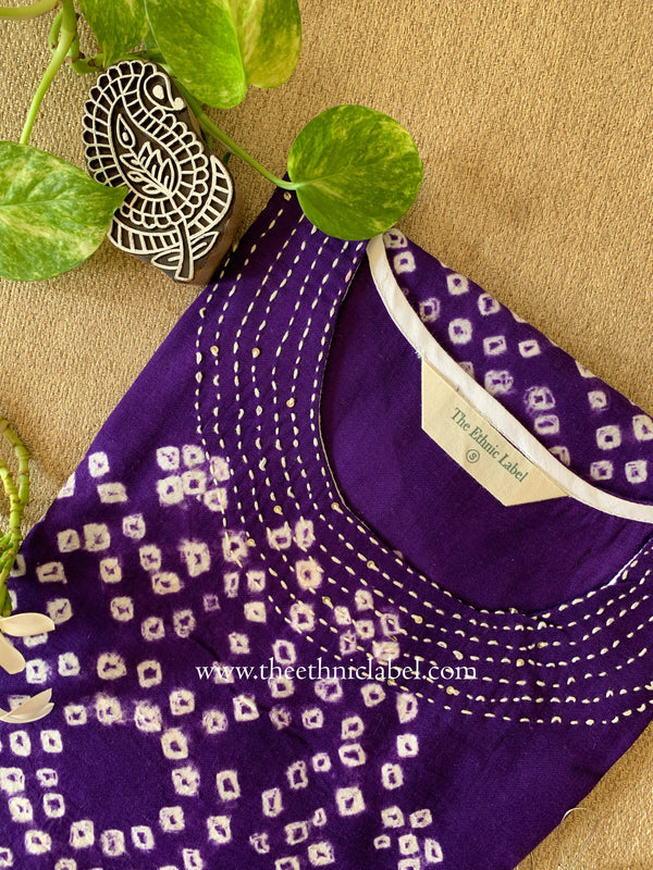 "Saaz" Pure Bandhani Cotton Kurta