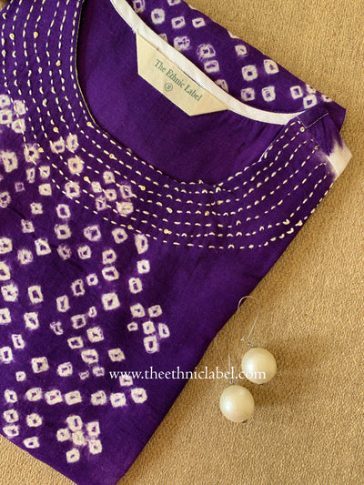 "Saaz" Pure Bandhani Cotton Kurta