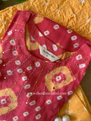 "Maaru" Bandhani Cotton Suit Set- 3pc