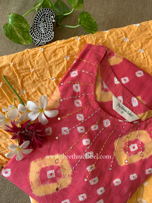 "Maaru" Bandhani Cotton Suit Set- 3pc