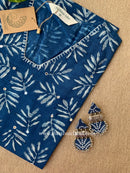 "Zunaira" Hand-embroidered Block Print Cotton kurta