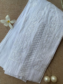 White Cotton Laced Stretchable Pants Free Size