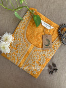 "Sehaj" Hand Block Printed Embroidered Cotton kurta