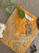 "Sehaj" Hand Block Printed Embroidered Cotton kurta