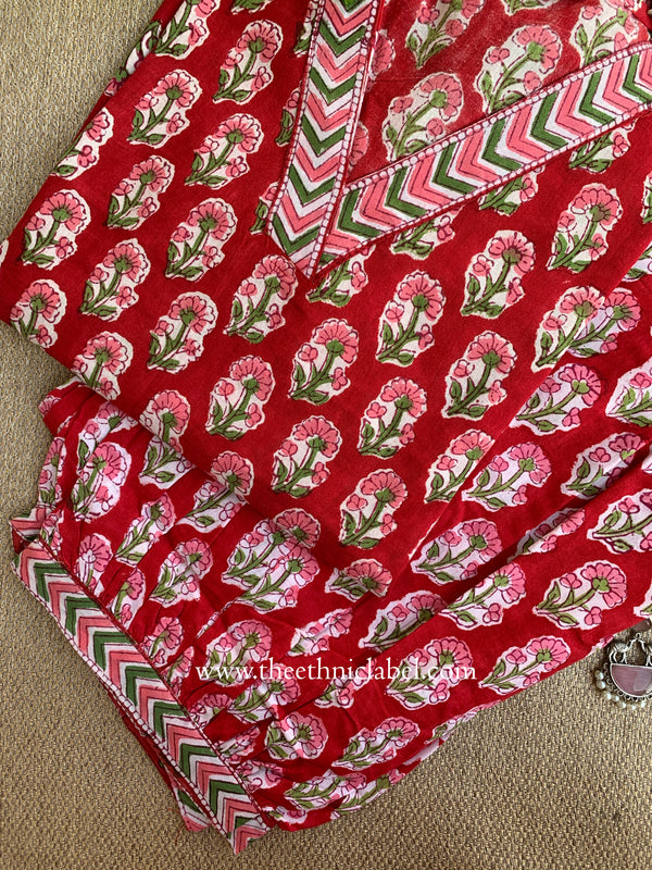 "Neerja" Hand Block Printed Cotton Co-Ord Set (2 pc)