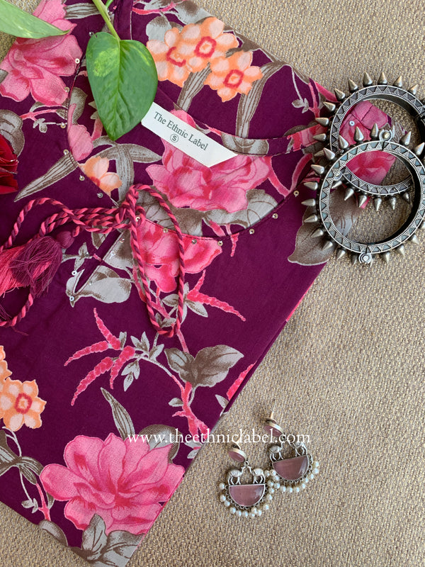 "Veeha" Floral Cotton kurta