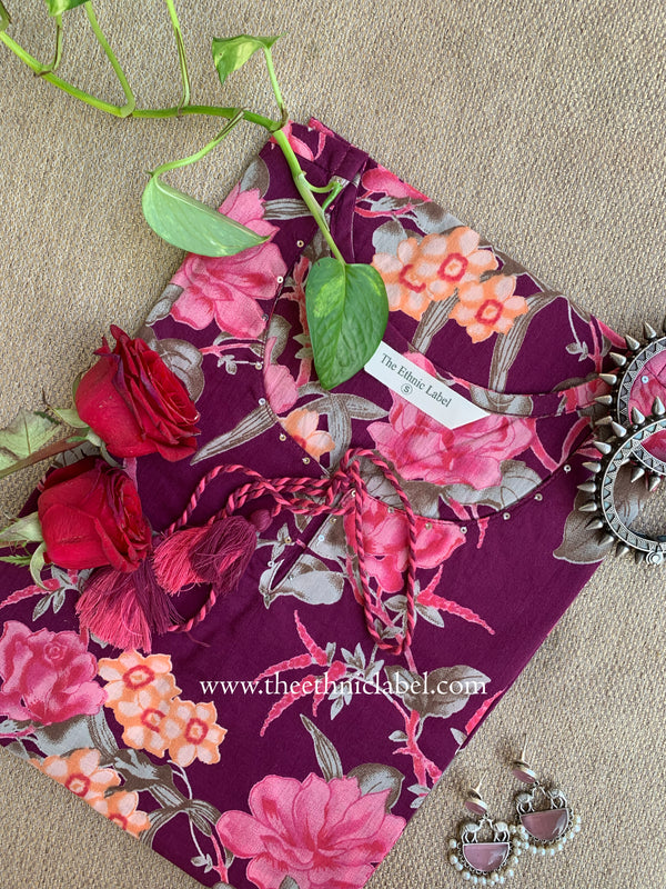 "Veeha" Floral Cotton kurta