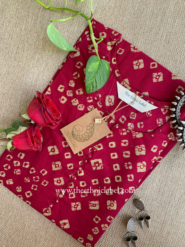 Kashika Bandhani Printed Cotton kurta