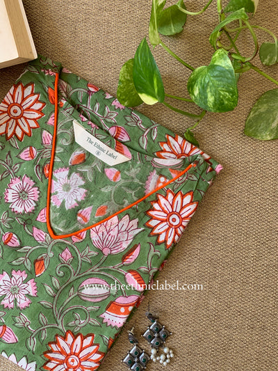 "Vriksha" Hand Block Printed  Cotton kurta