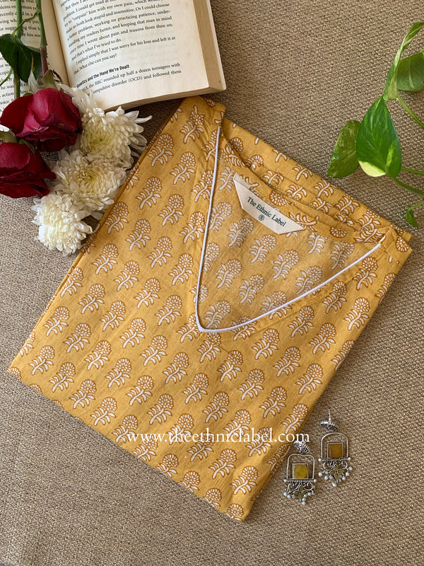 "Niyara" Hand Block Printed  Cotton kurta