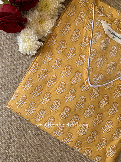 "Niyara" Hand Block Printed  Cotton kurta