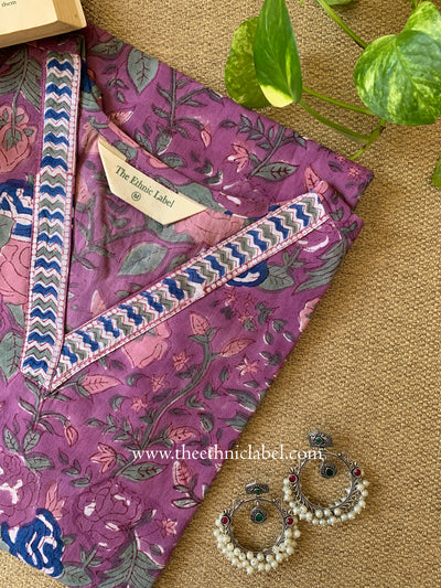 "Siya" Hand Block Printed  Cotton kurta
