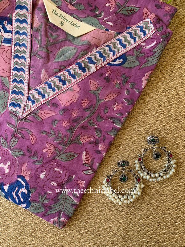 "Siya" Hand Block Printed  Cotton kurta