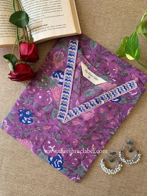 "Siya" Hand Block Printed  Cotton kurta