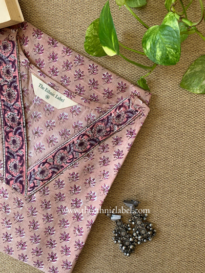 "Roohani" Hand Block Printed  Cotton kurta