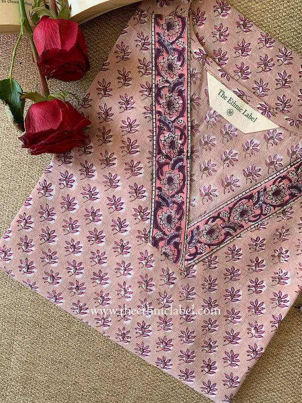 "Roohani" Hand Block Printed  Cotton kurta