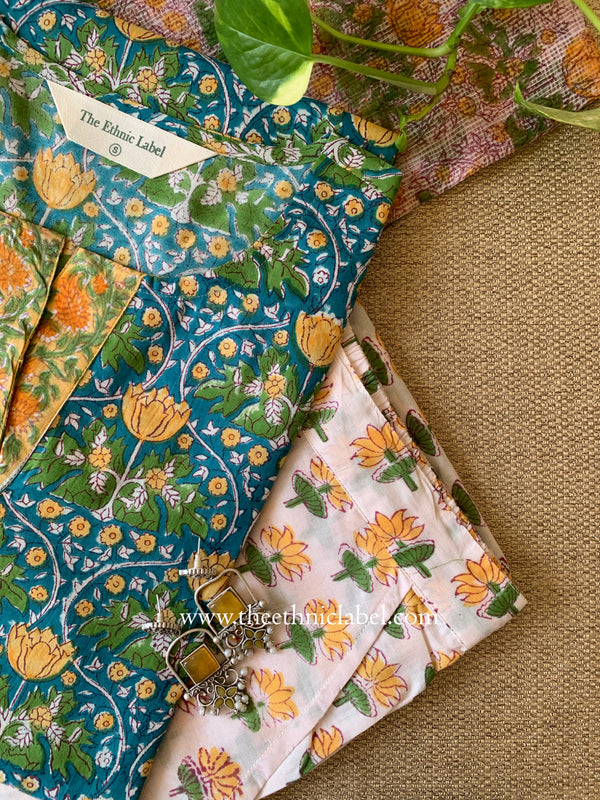 "Amrit" Cotton Kurta Set with Kota Doria Dupatta (3pc)