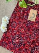 "Vayu" Red Kantha Cotton kurta - Big Size