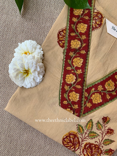 "Farah" Bagru Cotton kurta