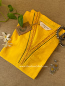 "Vamika" Yellow Embroidered Cotton Kurta