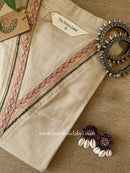 "Vamika" Cream Embroidered Cotton Kurta