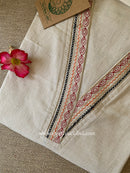 "Vamika" Cream Embroidered Cotton Kurta