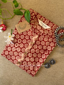 "Rutvi" Hand Block Printed Bagru Cotton kurta