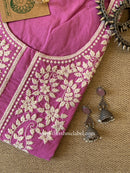 "Lavanya" Lavender Embroidered Cotton Kurta