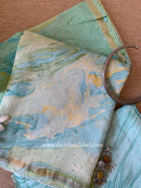 Light Blue  Unstitched Suit Set with Dupatta- 3pc