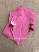 Pink Flex Cotton Straight Pants