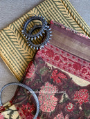 Brown Jaal Unstitched Chanderi Suit Set with Dupatta- 3pc