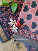 Purple Unstitched Chanderi Suit Set with Dupatta- 3pc