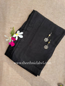 Black Flex Cotton Straight Pants