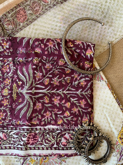 Burgandy Unstitched Suit Set with Doria Dupatta- 3pc