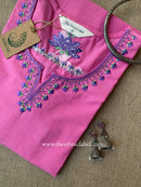 Zara Pink Embroidered Cotton kurta