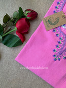 Zara Pink Embroidered Cotton kurta