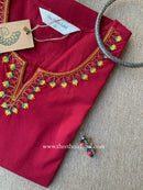 Zara Maroon Embroidered Cotton kurta