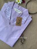 "Reeva" Lilac Embroidered Cotton kurta