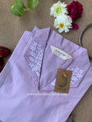 "Reeva" Lilac Embroidered Cotton kurta